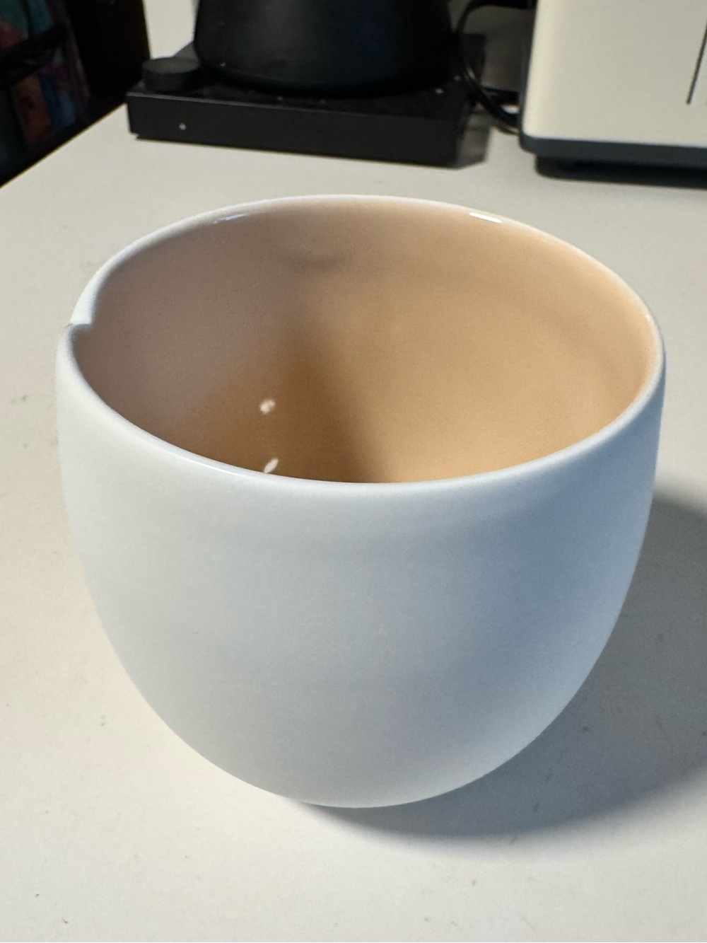 Nespresso White Ceramic Origin Espresso Mug with Pink Interior